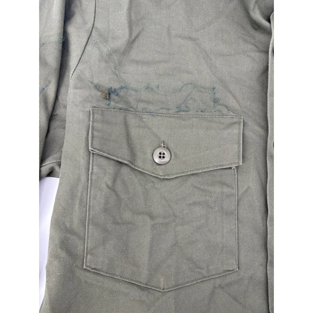 US Air‎ Force OG-507 Utility Shirt Vintage 70s Military Olive Green Vietnam Poly